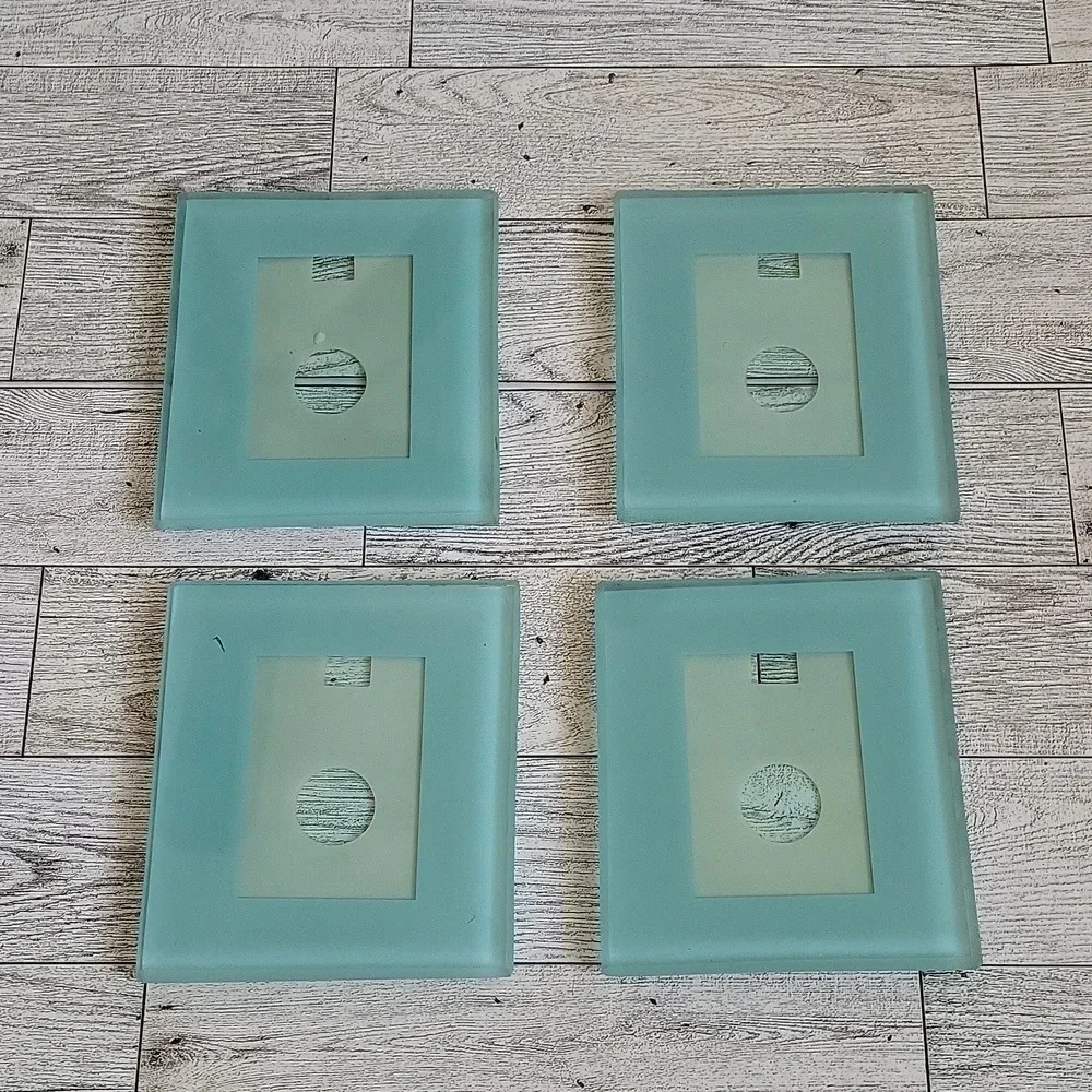 Glass Photoframe Coaster Set‎ of 4